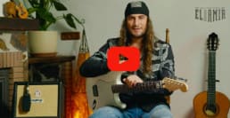 portada de video de el amir tocando su guitarra nylocaster con el amplificador orange crush acoustic