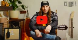 portada de video de el amir tocando guitarra flamenca con el amplificador orange crush acoustic