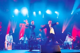 el amir, musicos, cante y bailaores en escena con flamenco sexteto